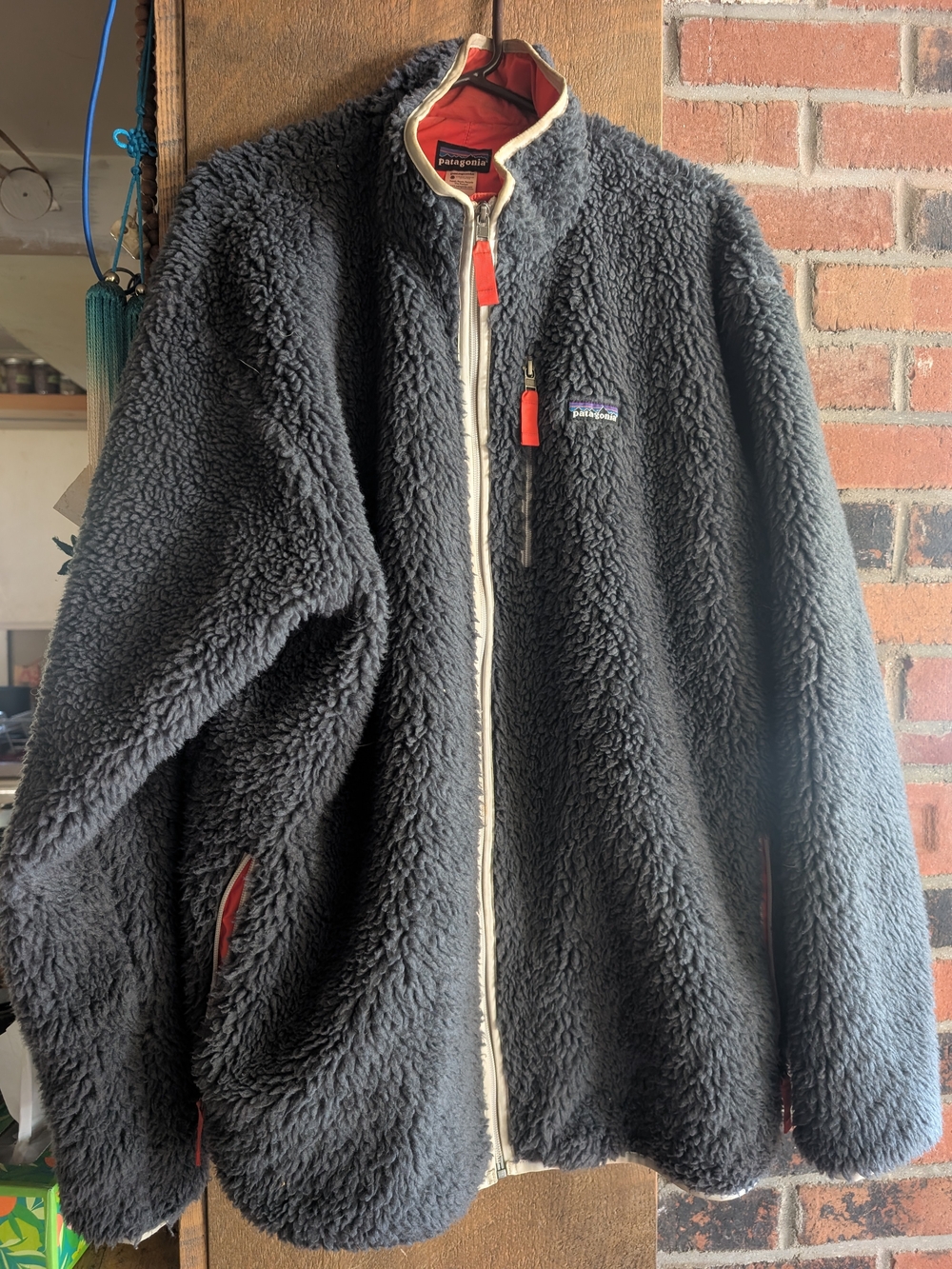 Patagonia Grayish Blue Retro-X Jacket with Contrast Trim In Orange